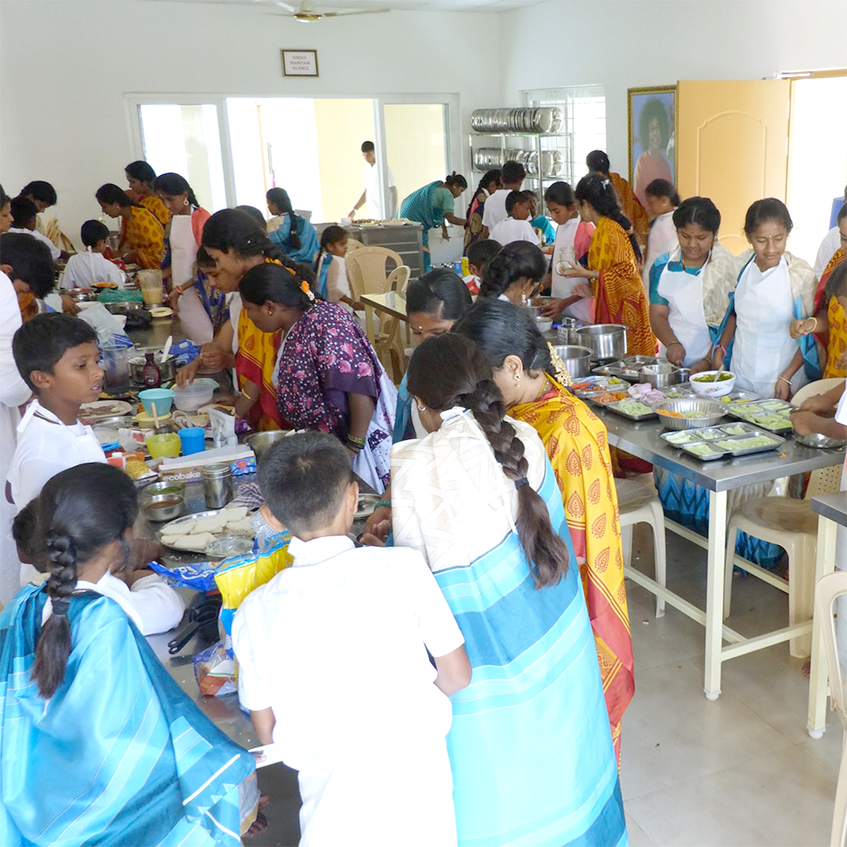 Young chefs in action as they prepare their delicious dishes for the “Annam Brahma” cooking competition